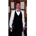 F23 Charcoal Pinstripe Tailored V-Neck Apron